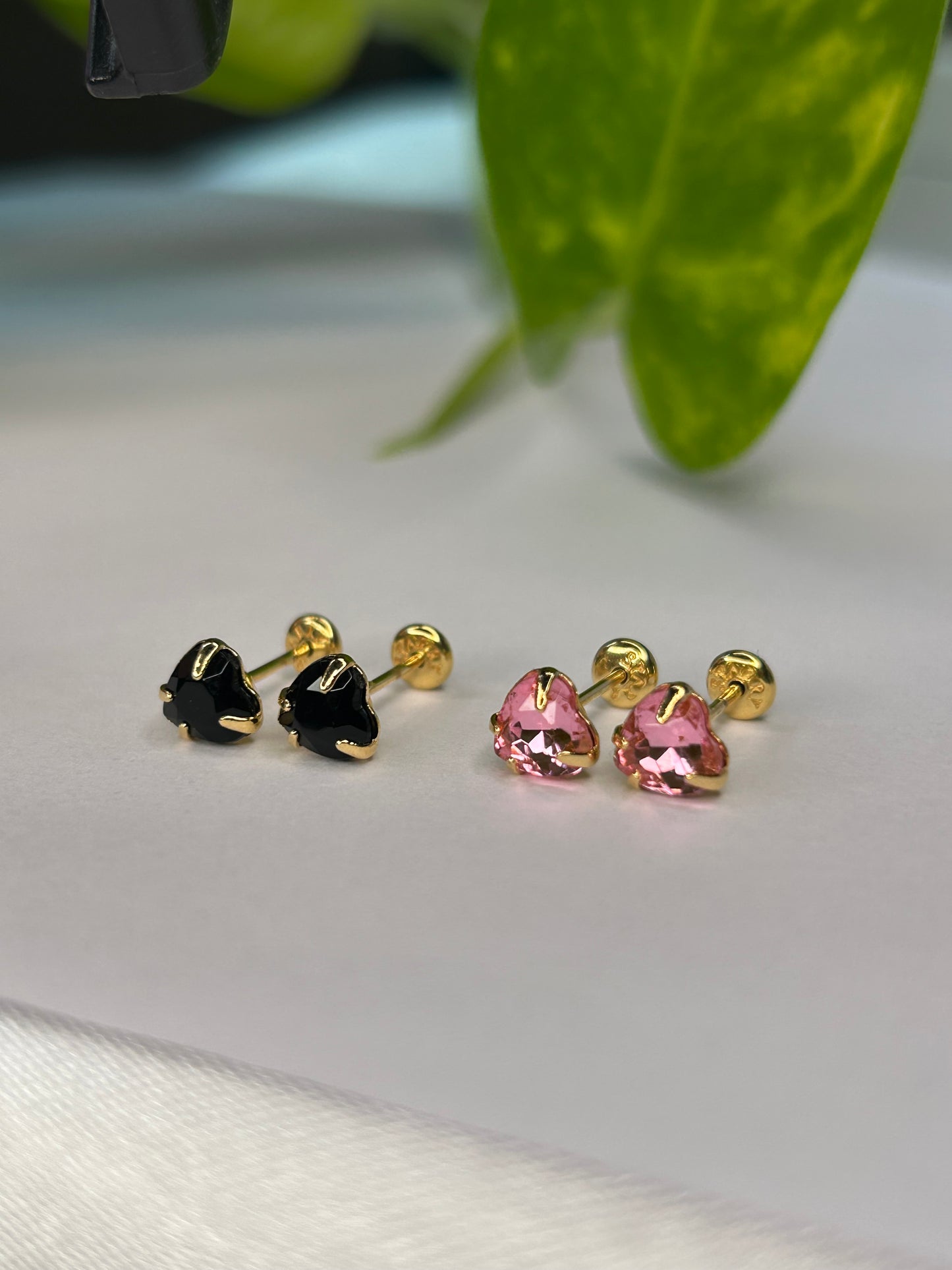 Caravanas corazón cristal negro