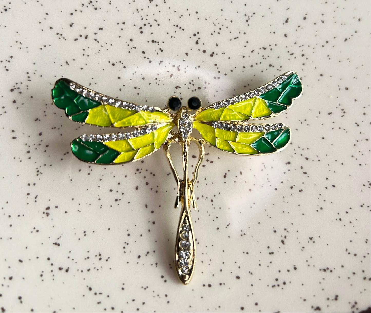 Prendedor libélula verde