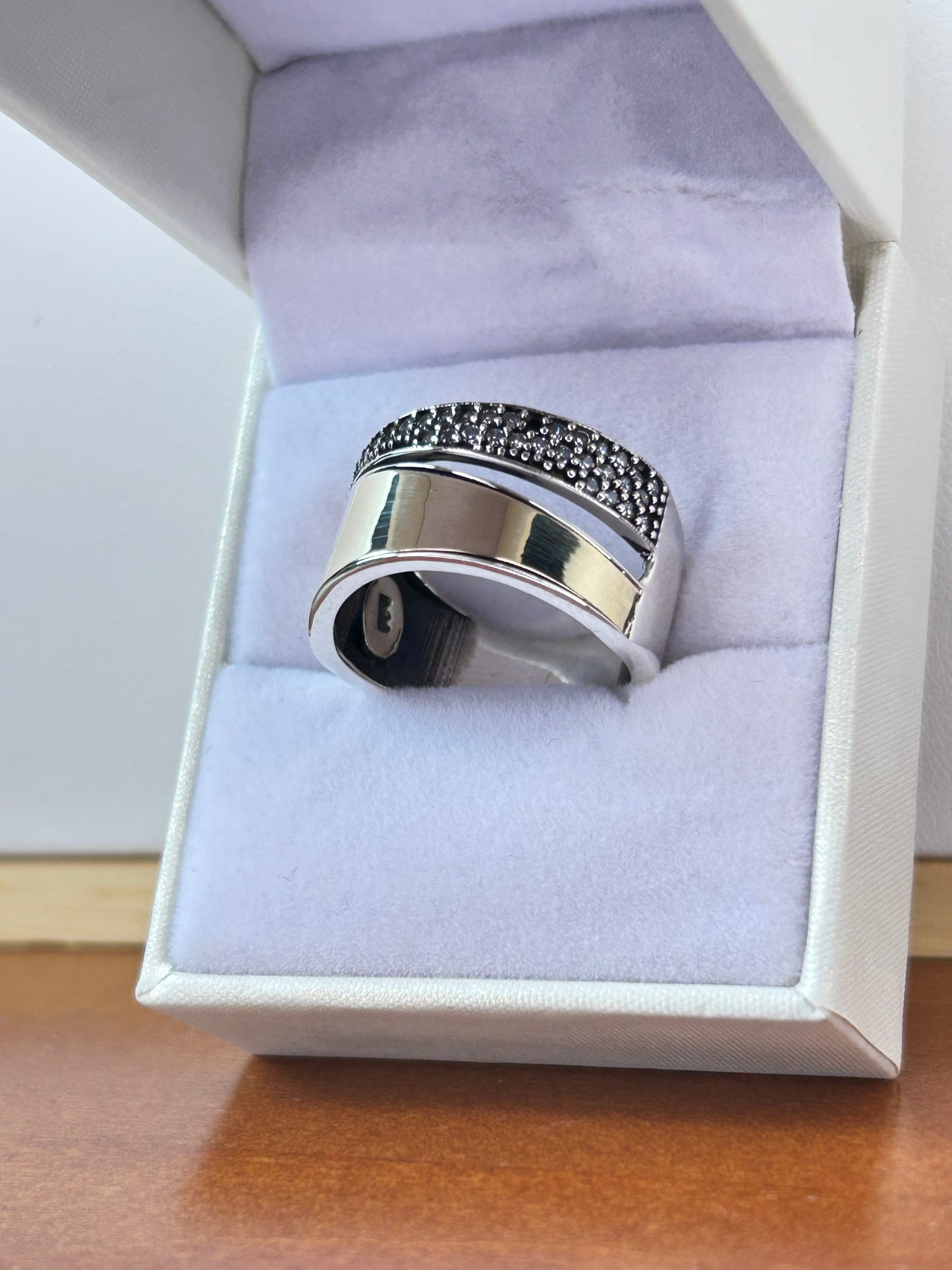Anillo ancho plata y oro