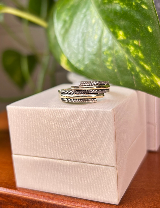 Anillo plata y oro irregular