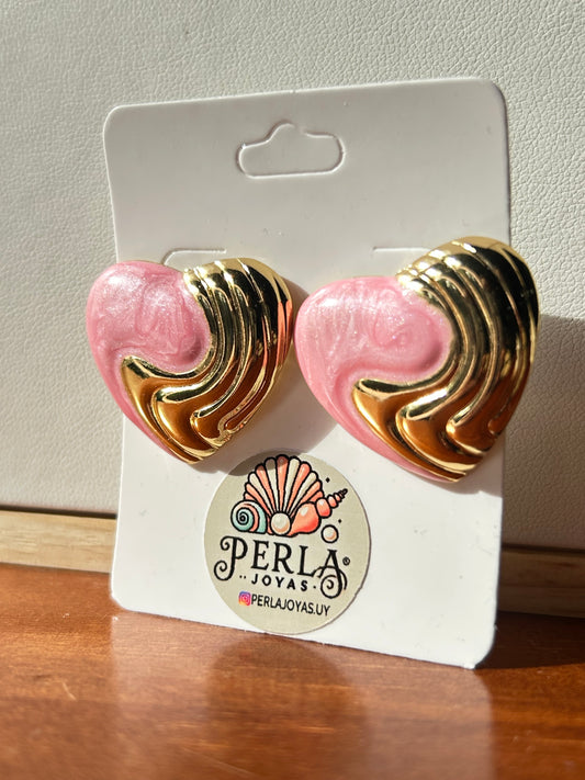 Caravanas Corazón Pink