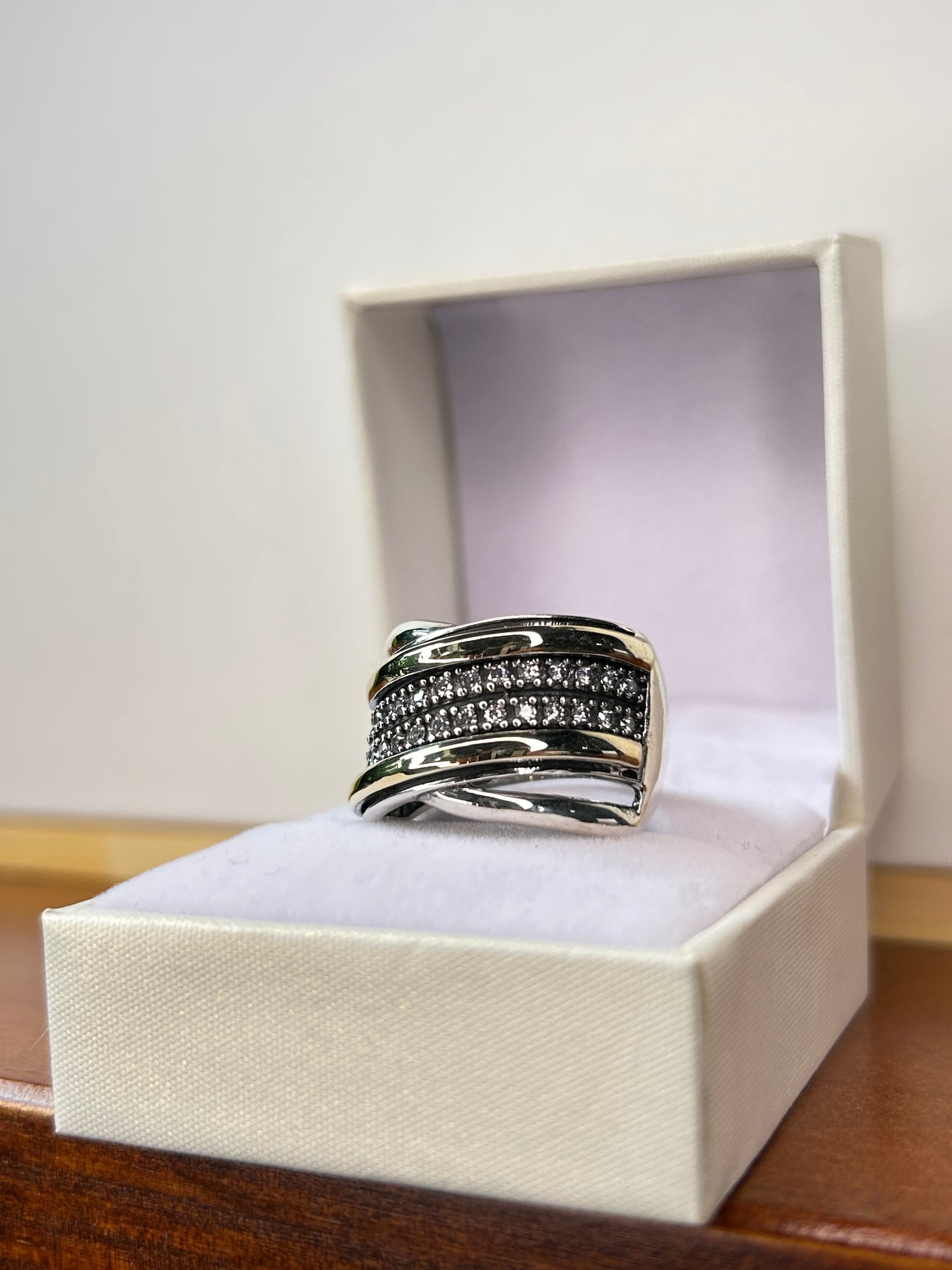 Anillo plata y oro doble