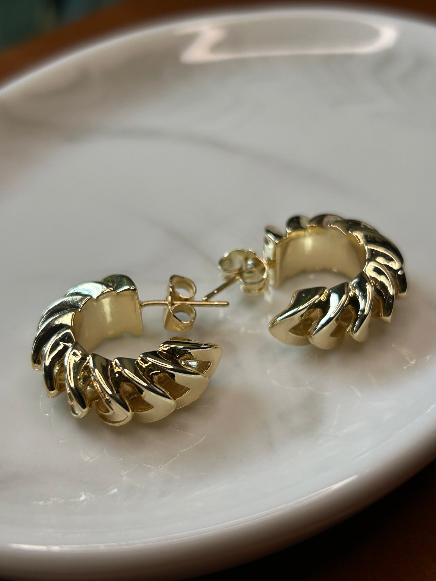 Aros Chunky Caracol dorado
