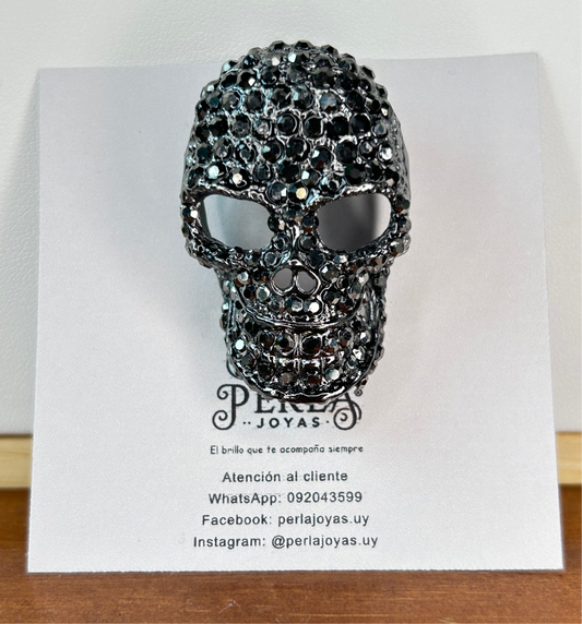 Prendedor calavera black