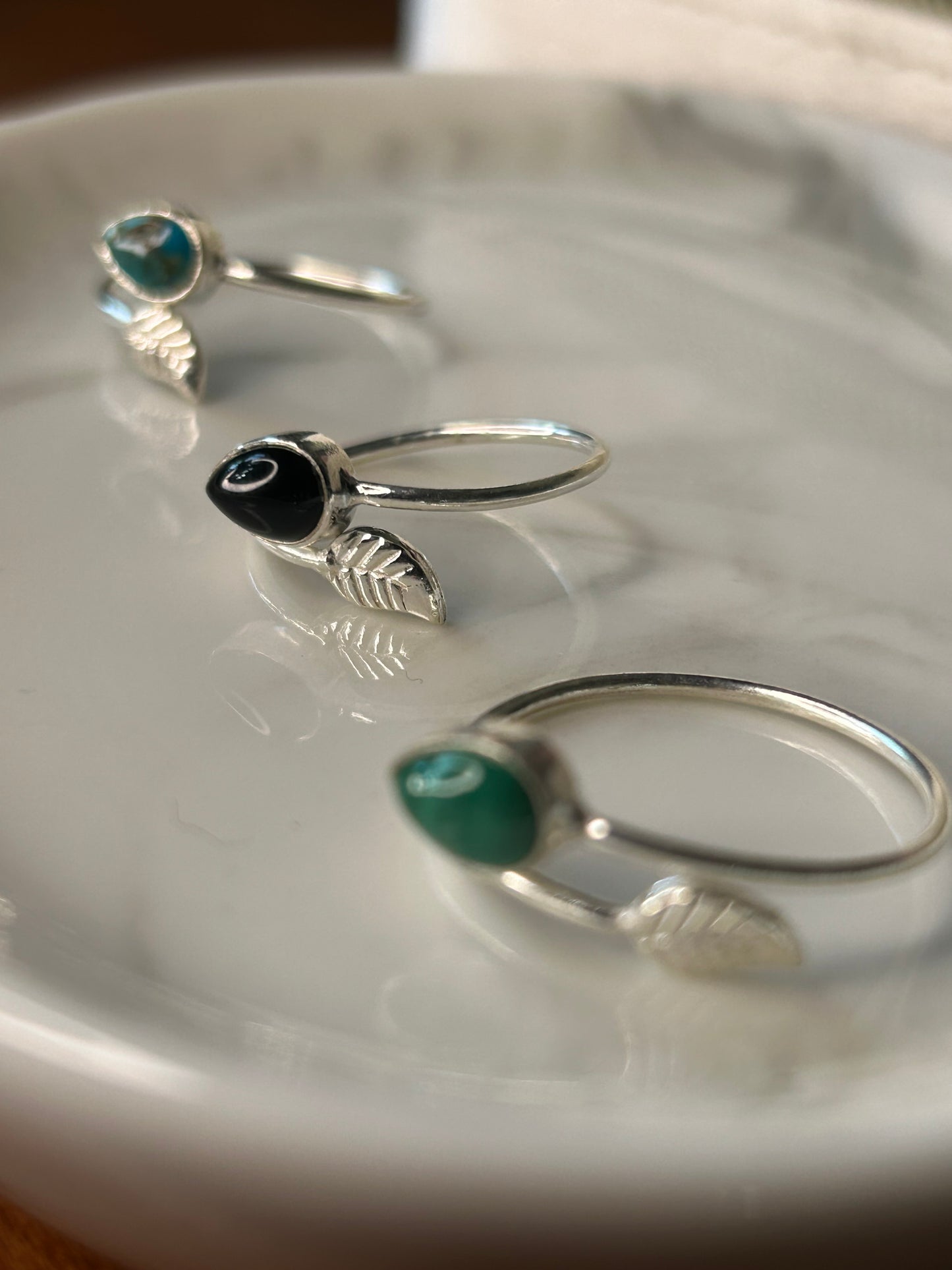 Anillo semi ajustable malaquita