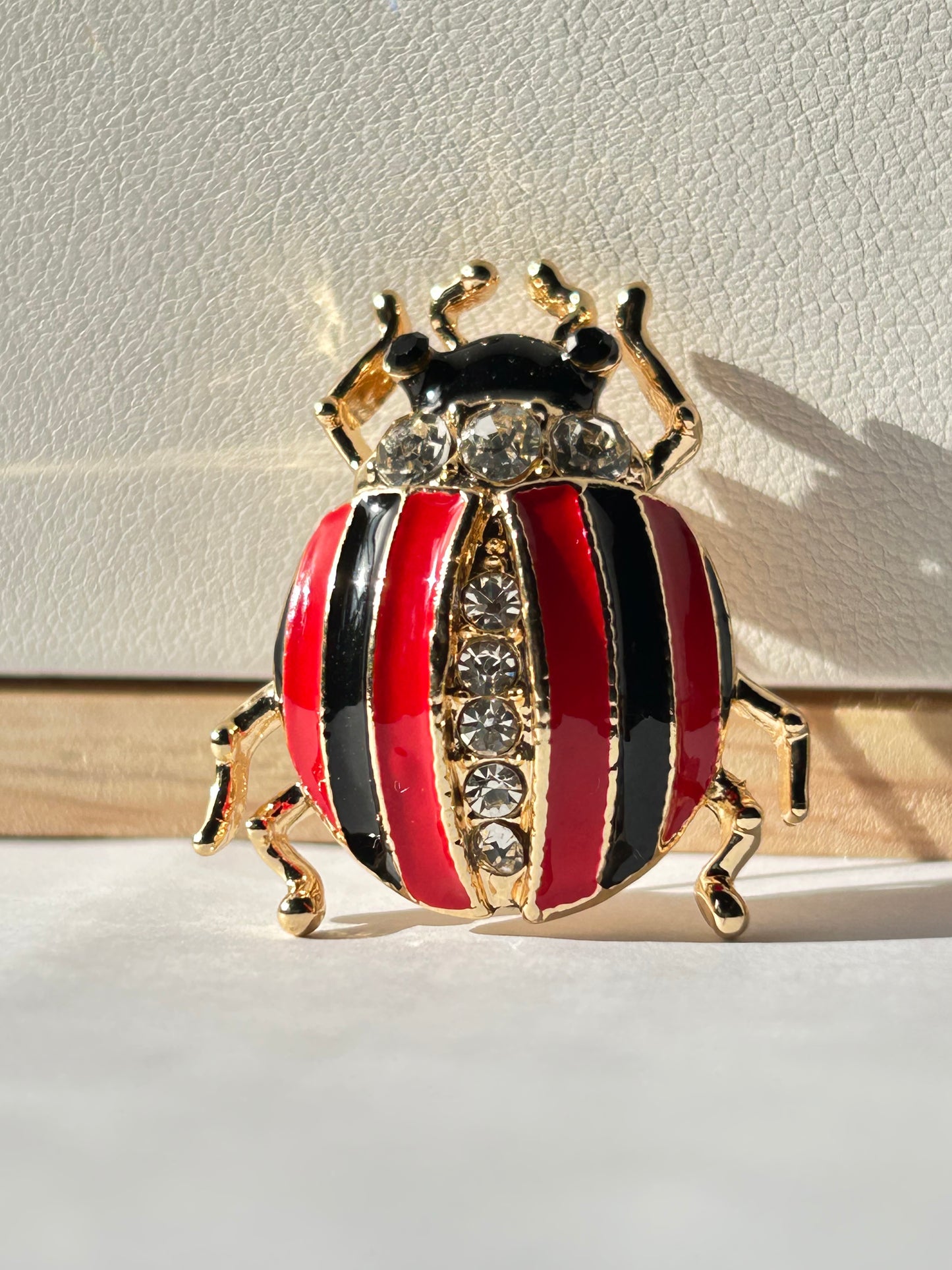 Prendedor mariquita rayas