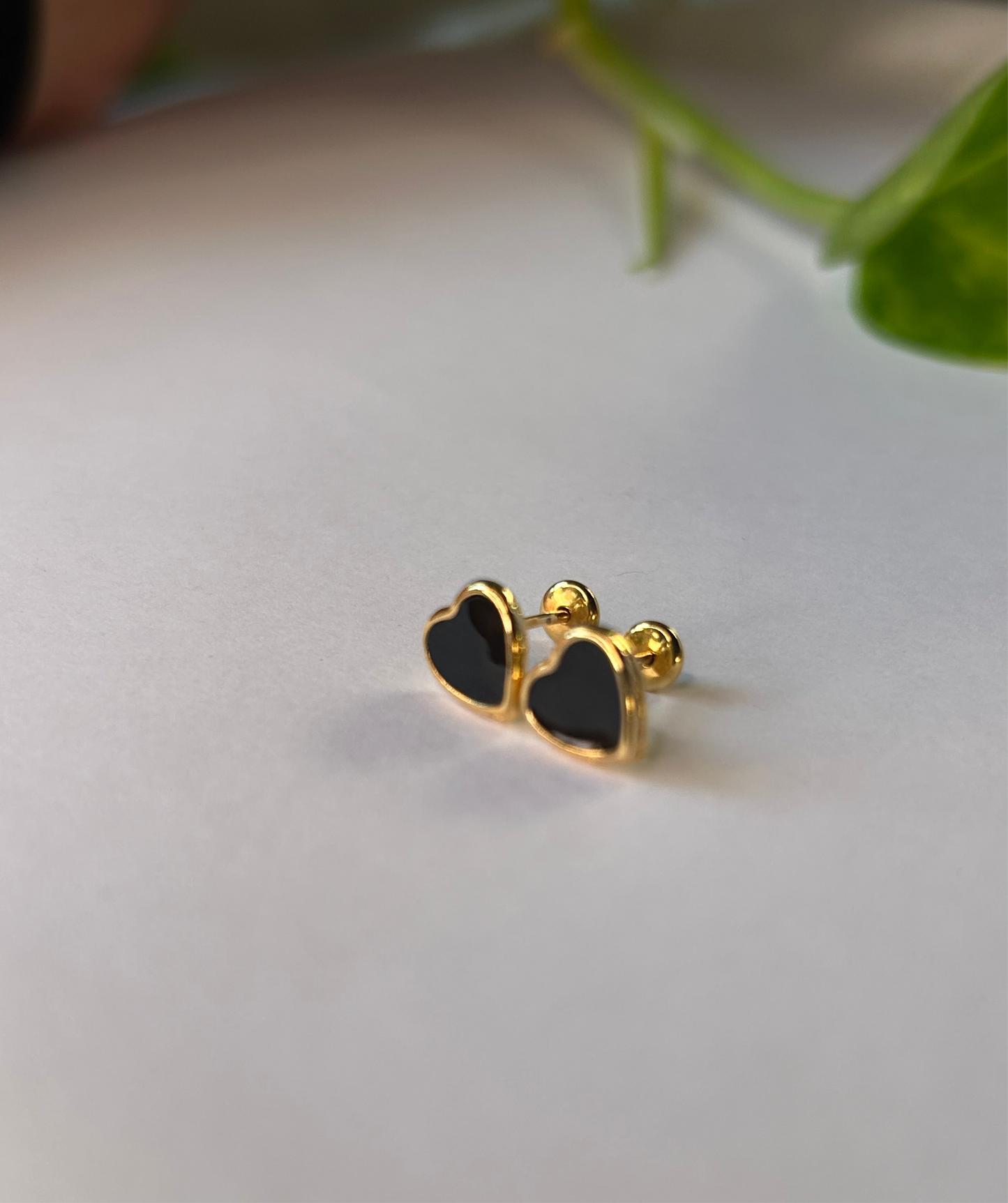 Caravanas corazón negro