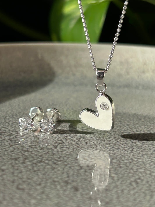Conjunto corazón blanco