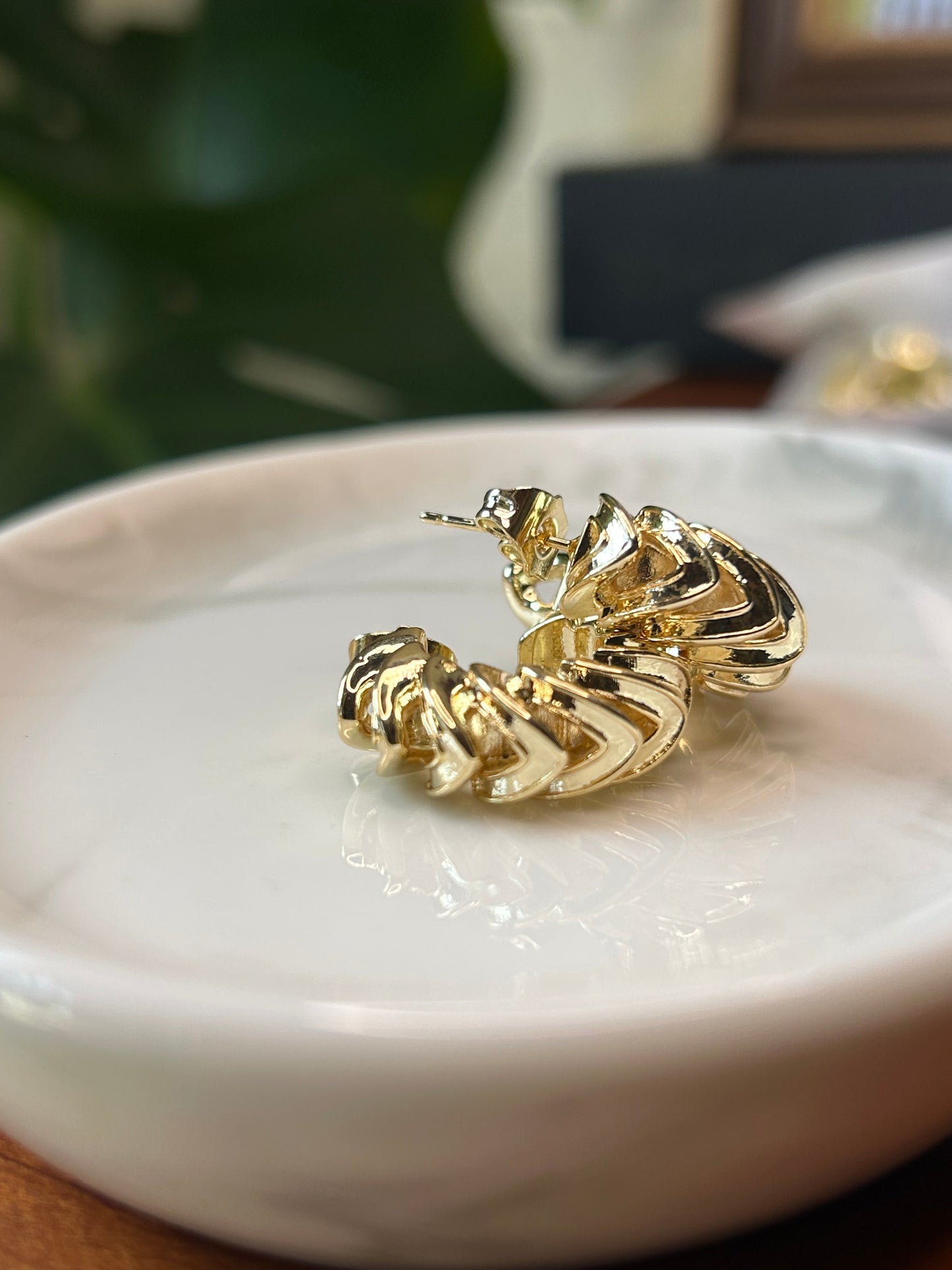 Aros Chunky Caracol dorado