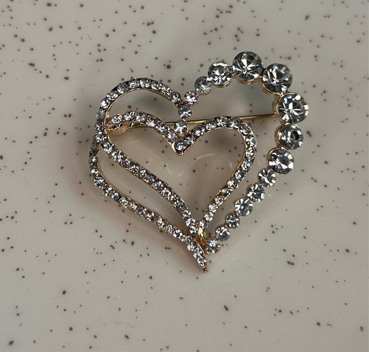 Prendedor doble corazón