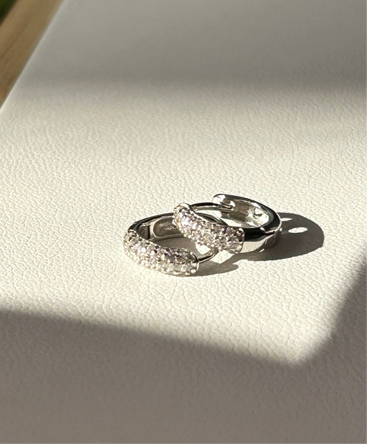 Aritos argollitas circonias dobles