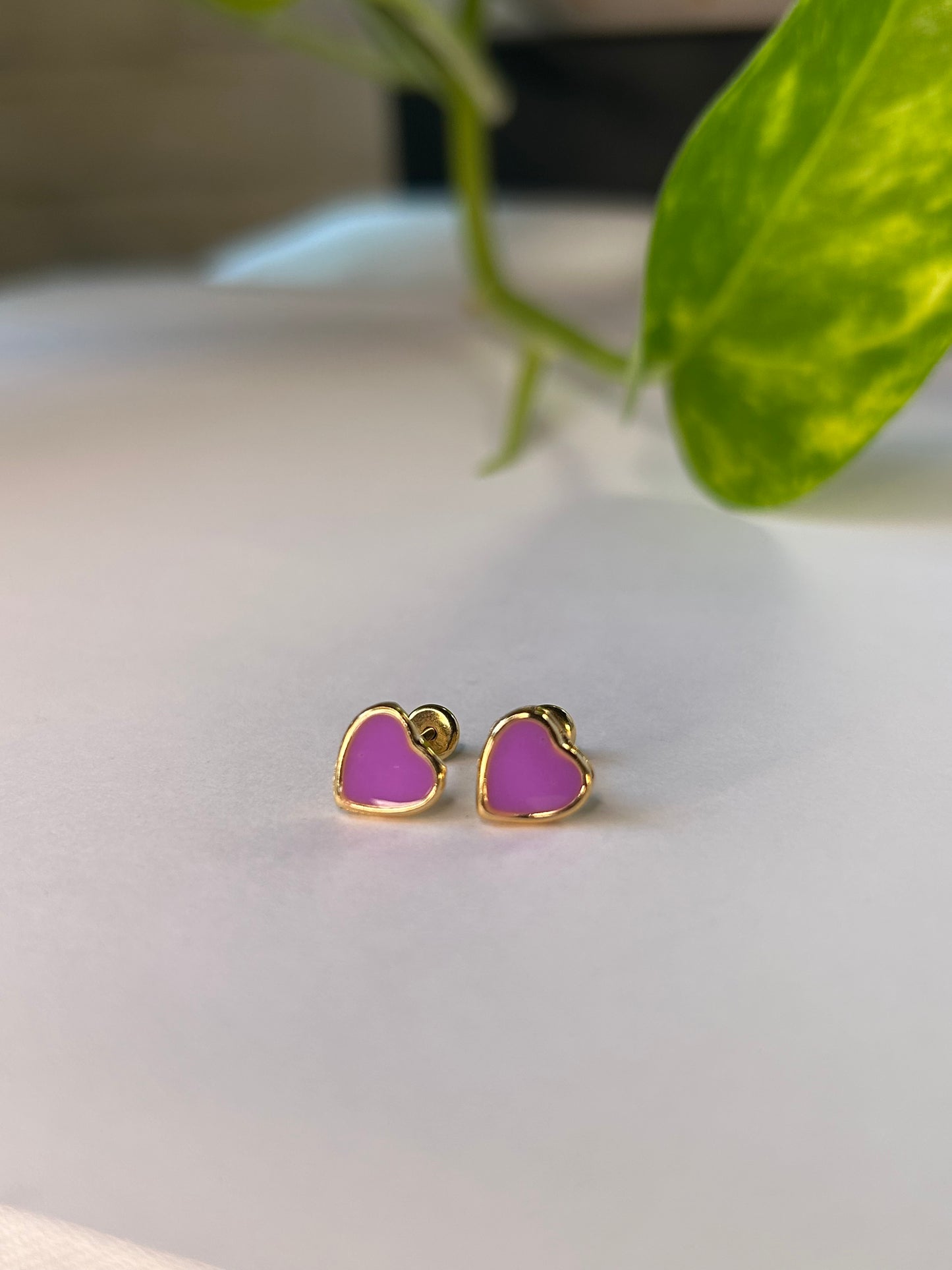 Caravanas corazón lila