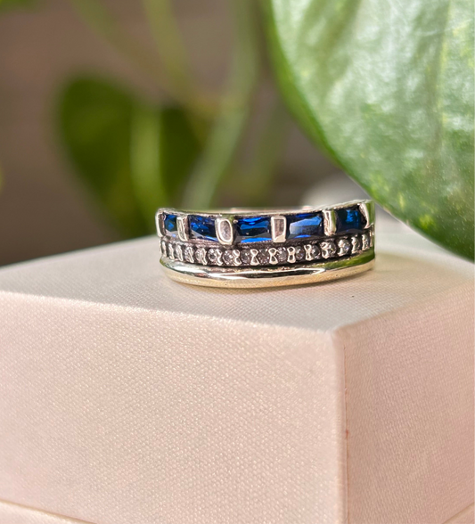 Anillo plata y oro blue