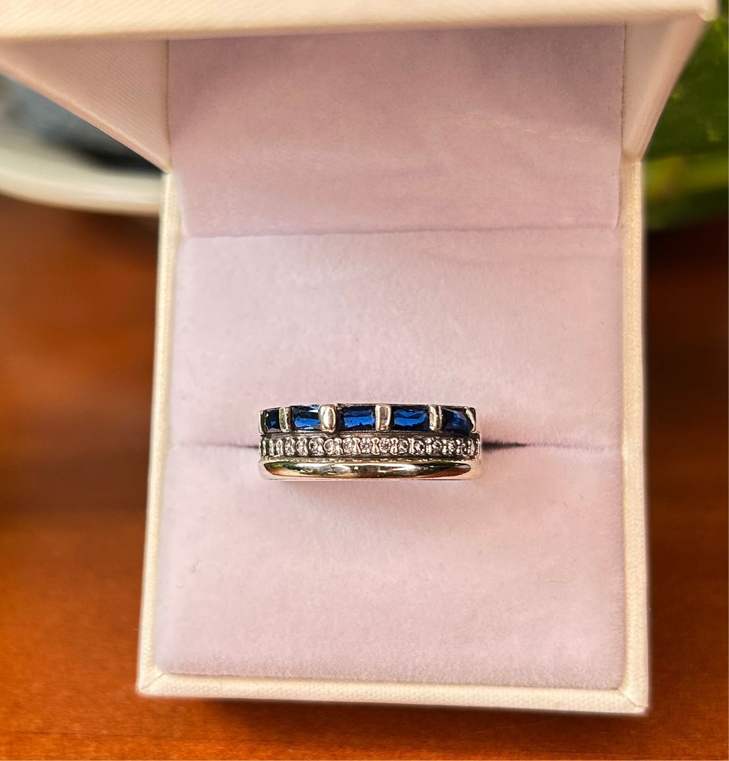 Anillo plata y oro blue