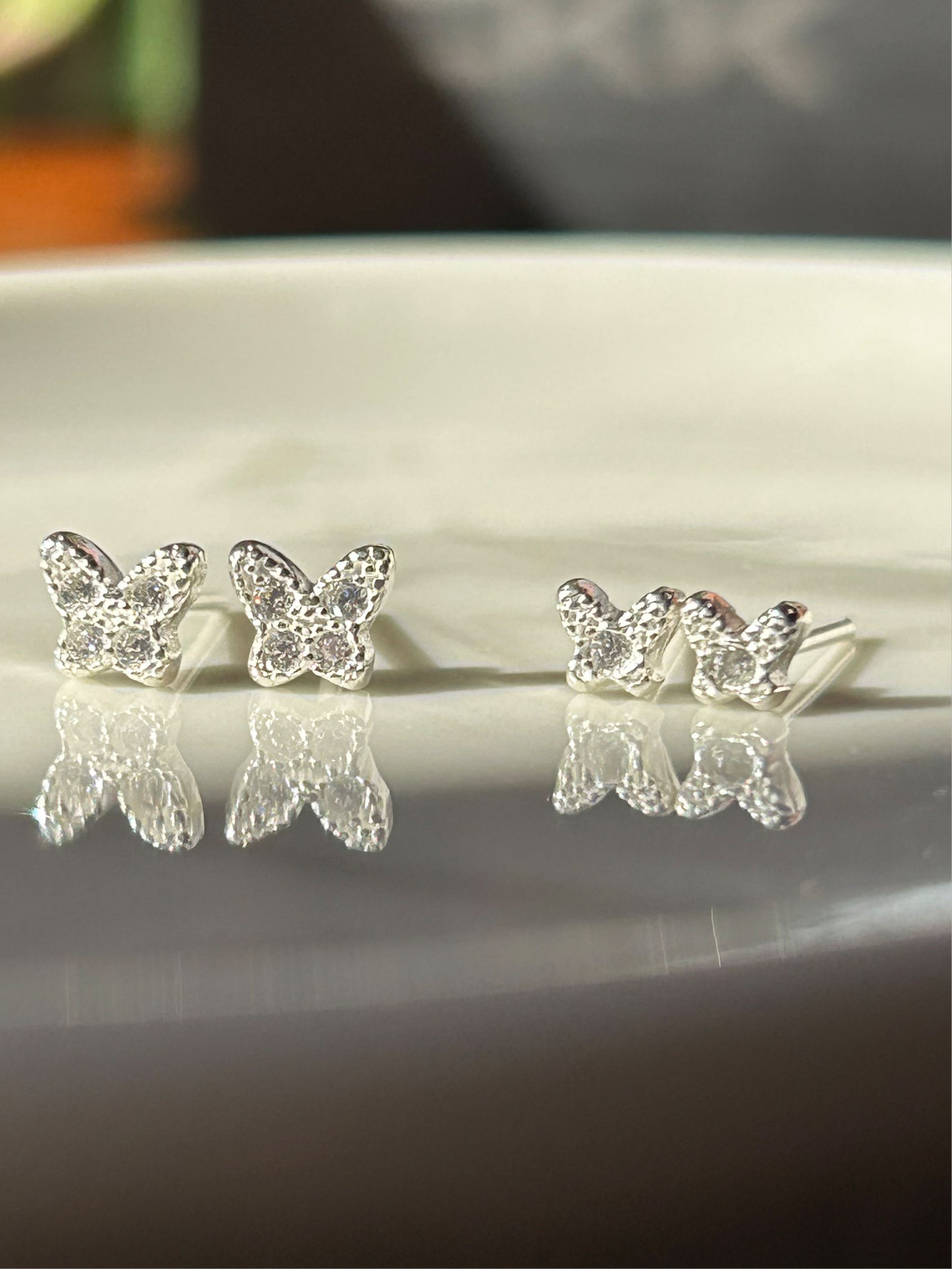 Caravanas mariposas 4 circonias