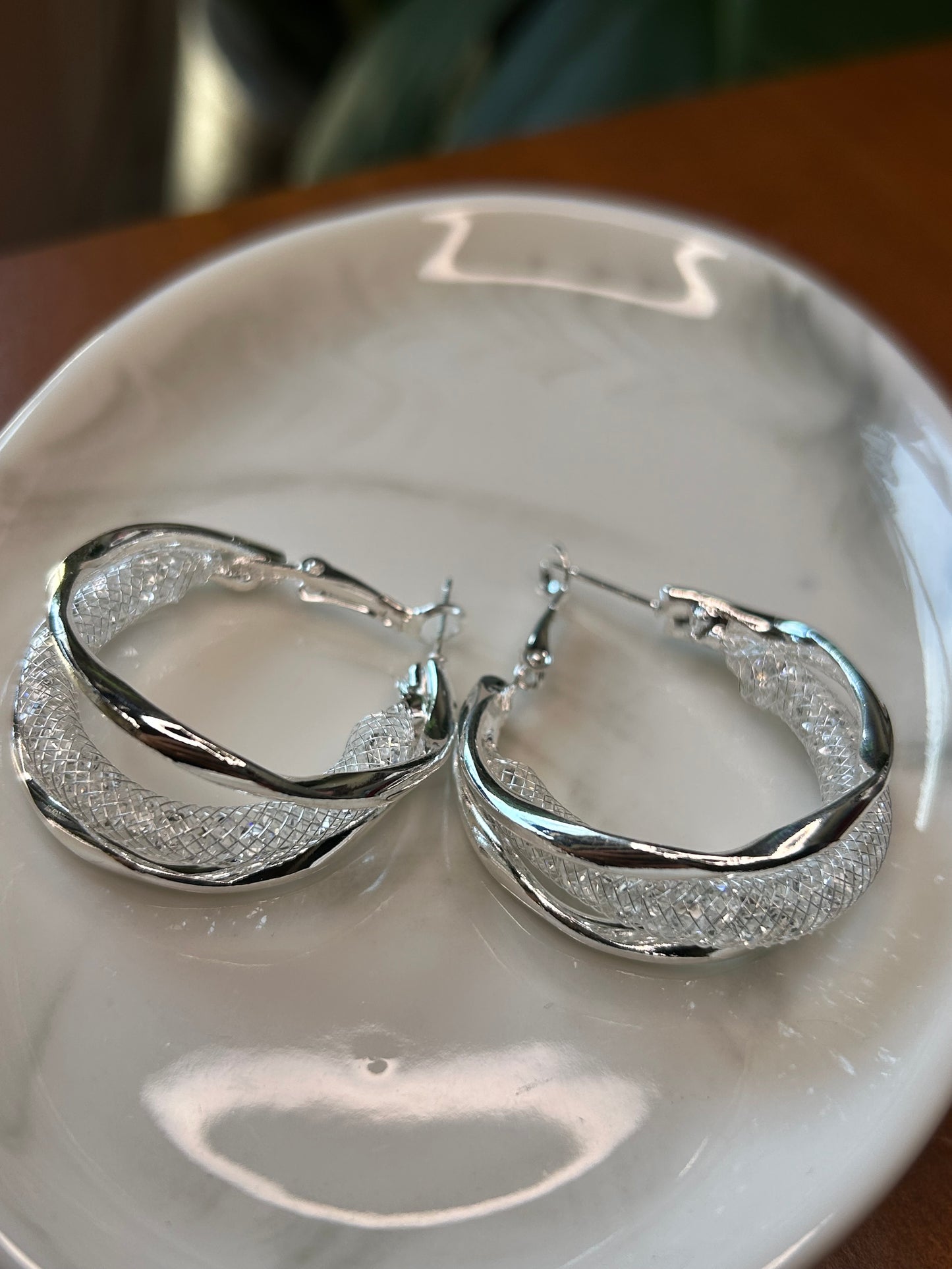 Aros triple plateados