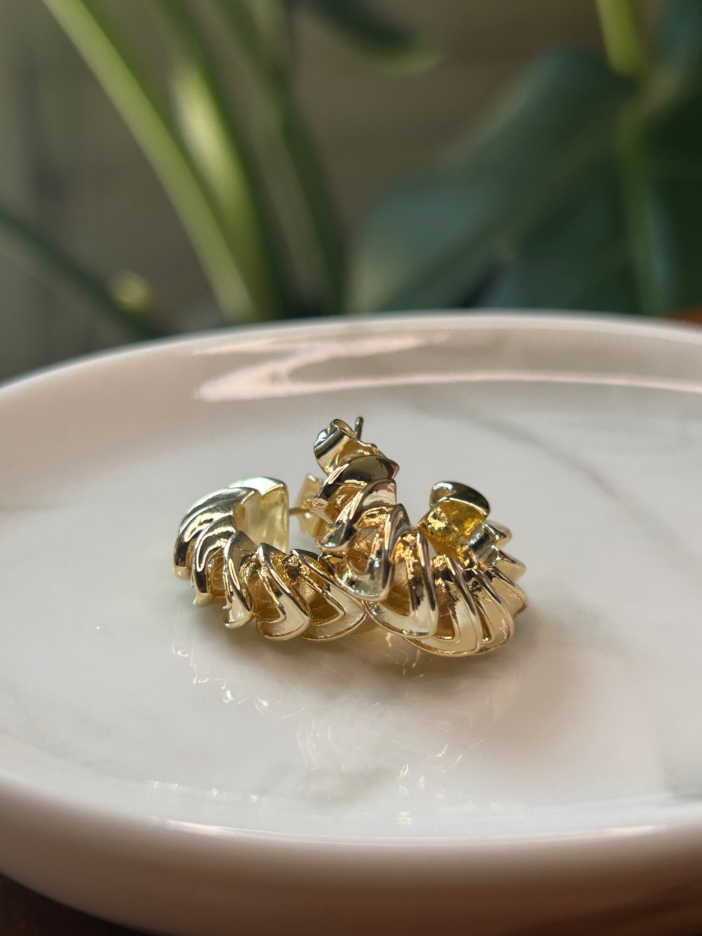 Aros Chunky Caracol dorado