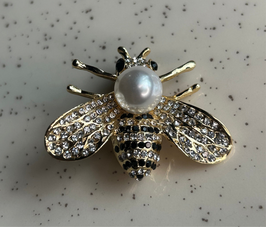 Prendedor abeja y perla