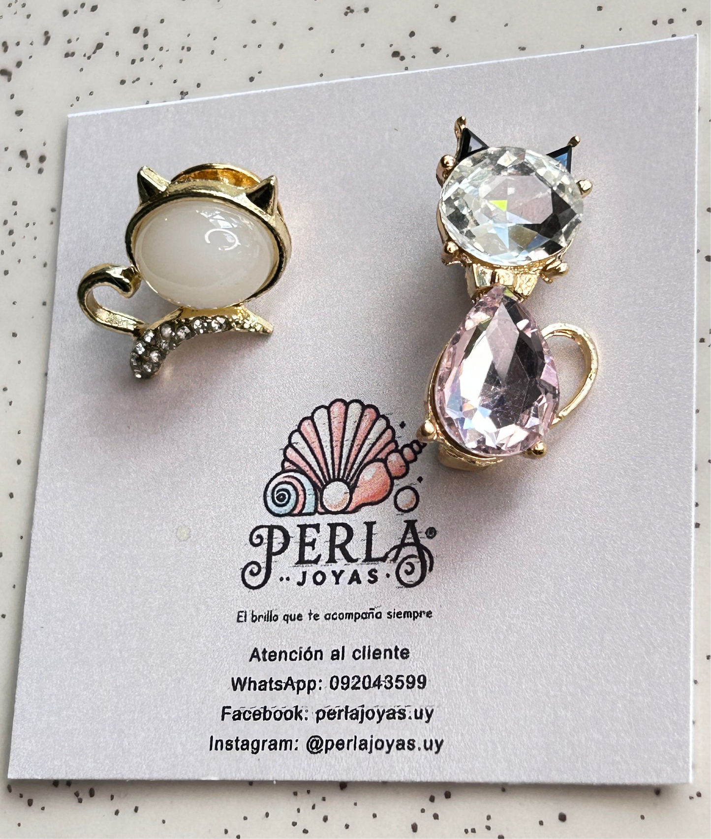 Prendedores dúo gatitos cristal