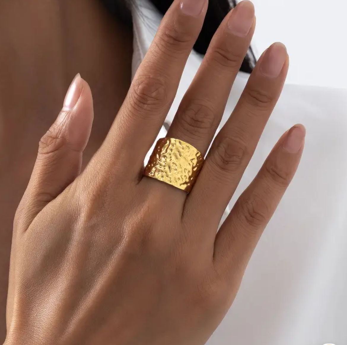 Anillo Acero Martillado
