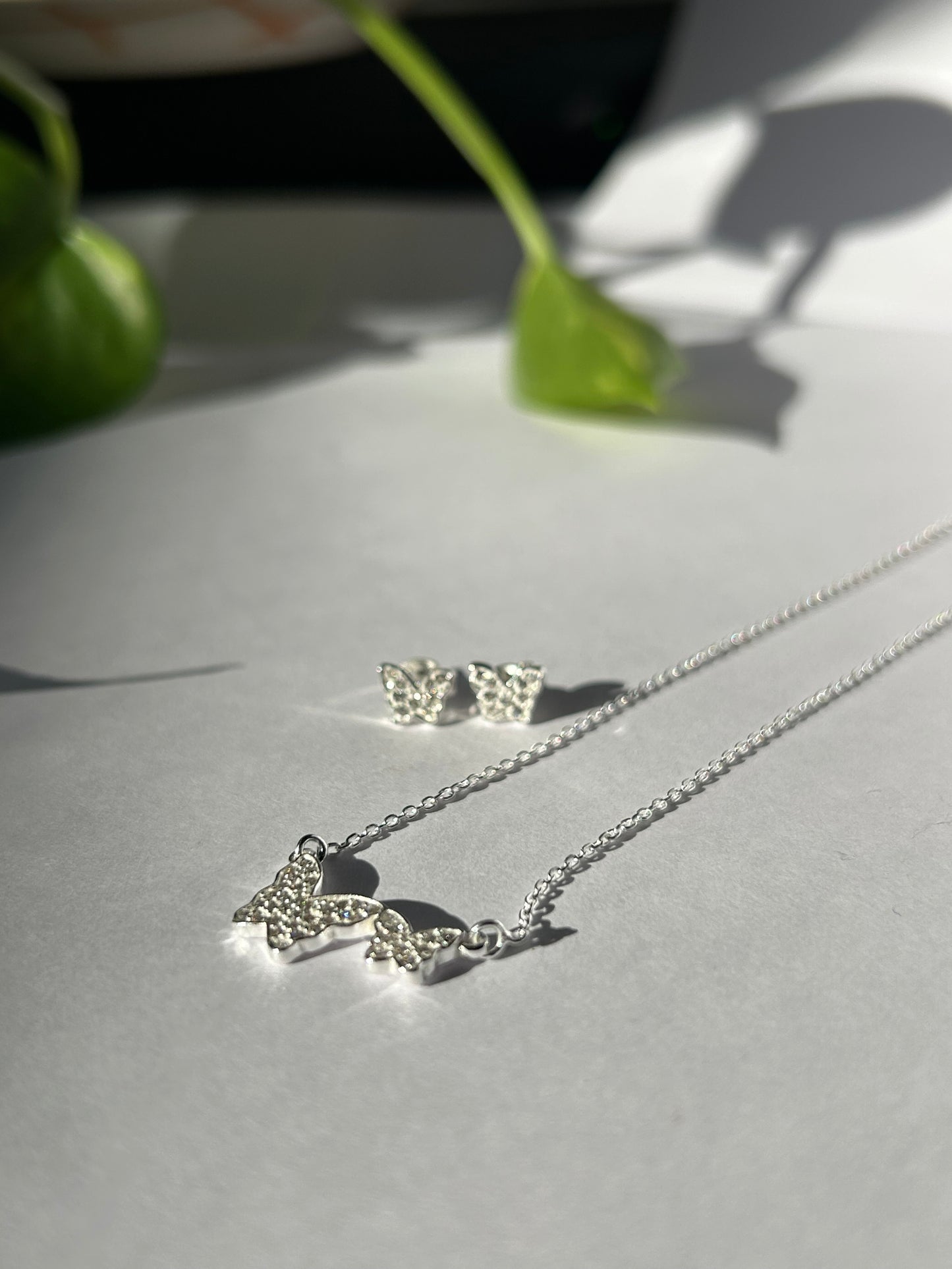 Conjunto mariposas Plata