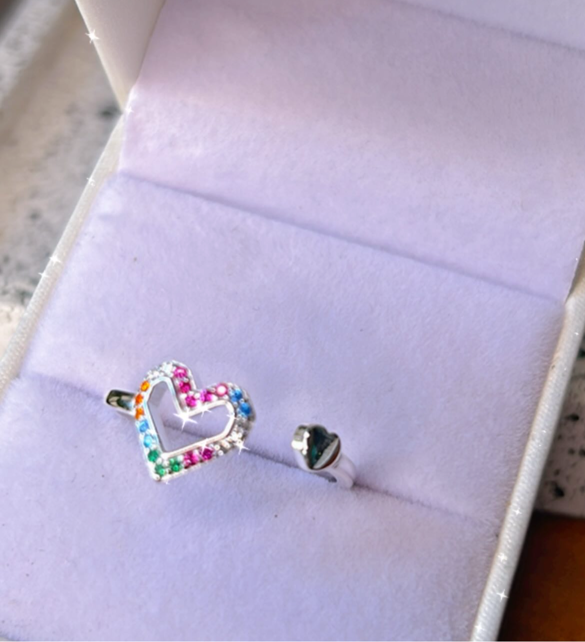 Anillo semi ajustable corazón