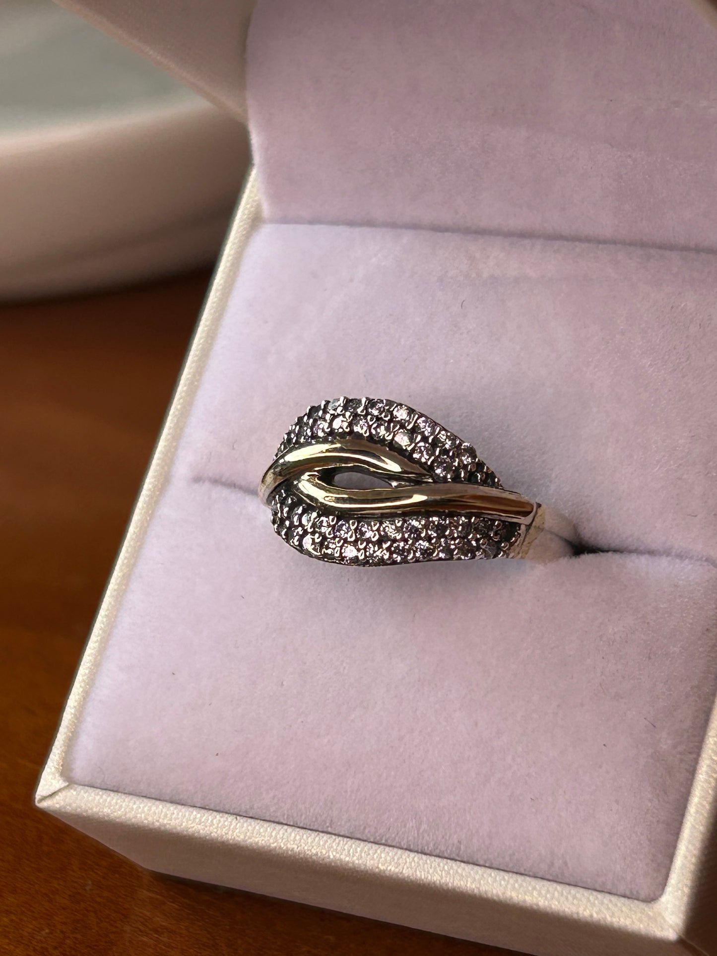 Anillo doble fila circonias