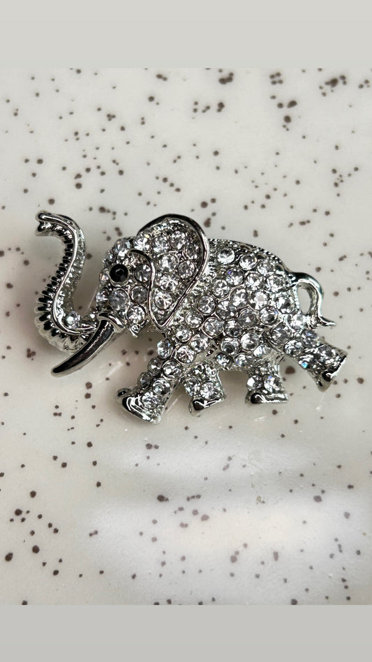 Prendedor elefante plata