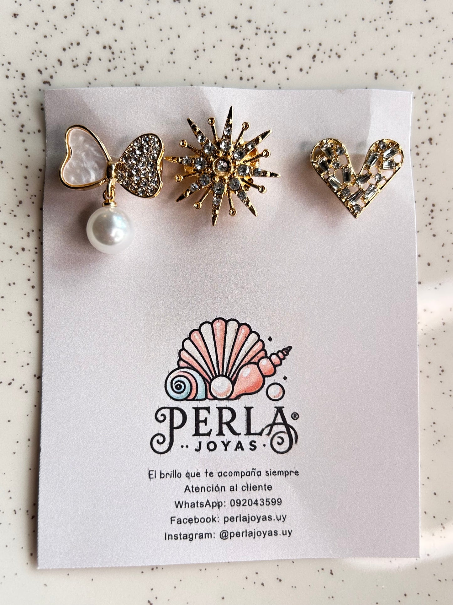 Prendedor trío corazón