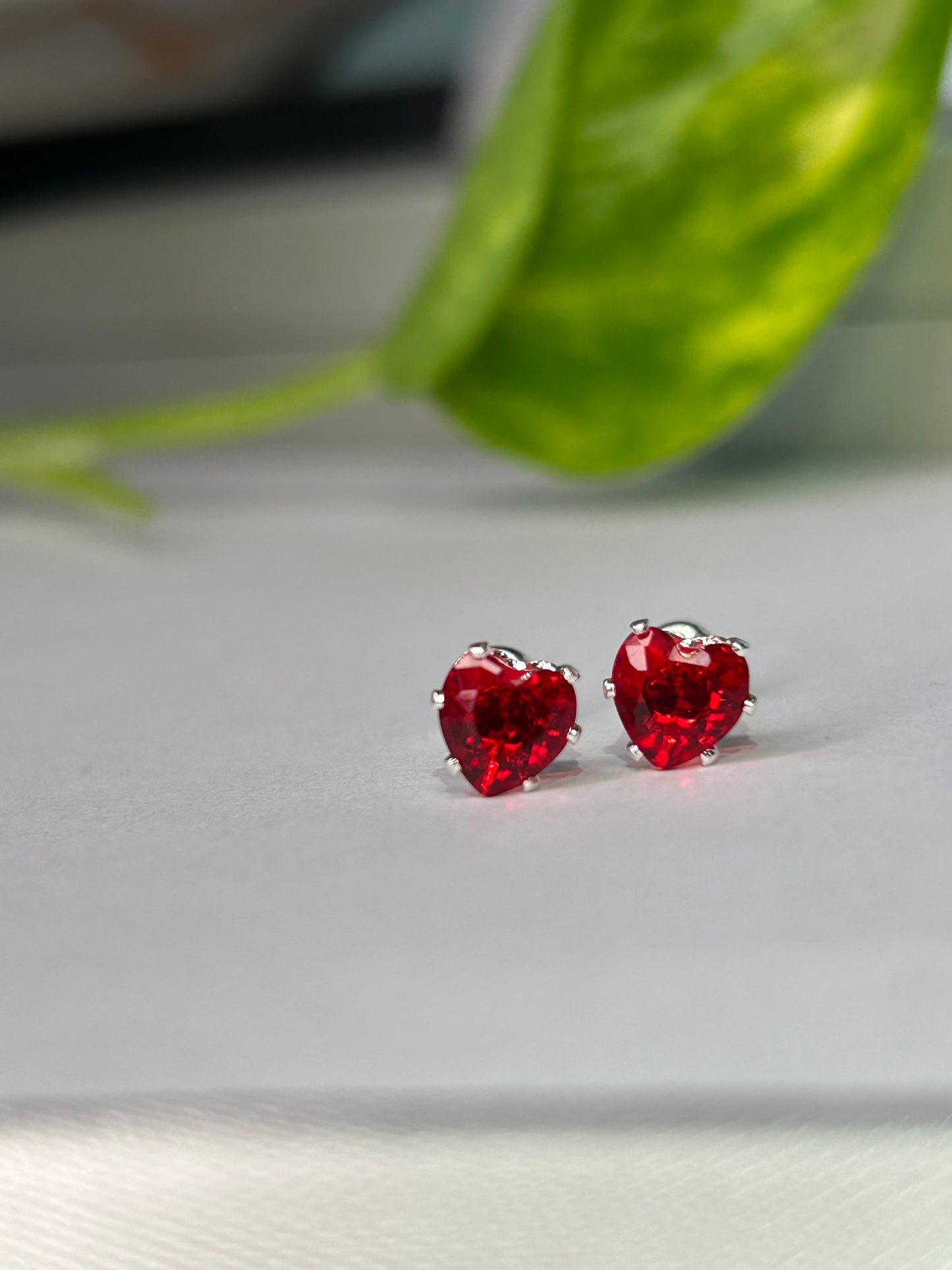 Caravanas corazón rojo