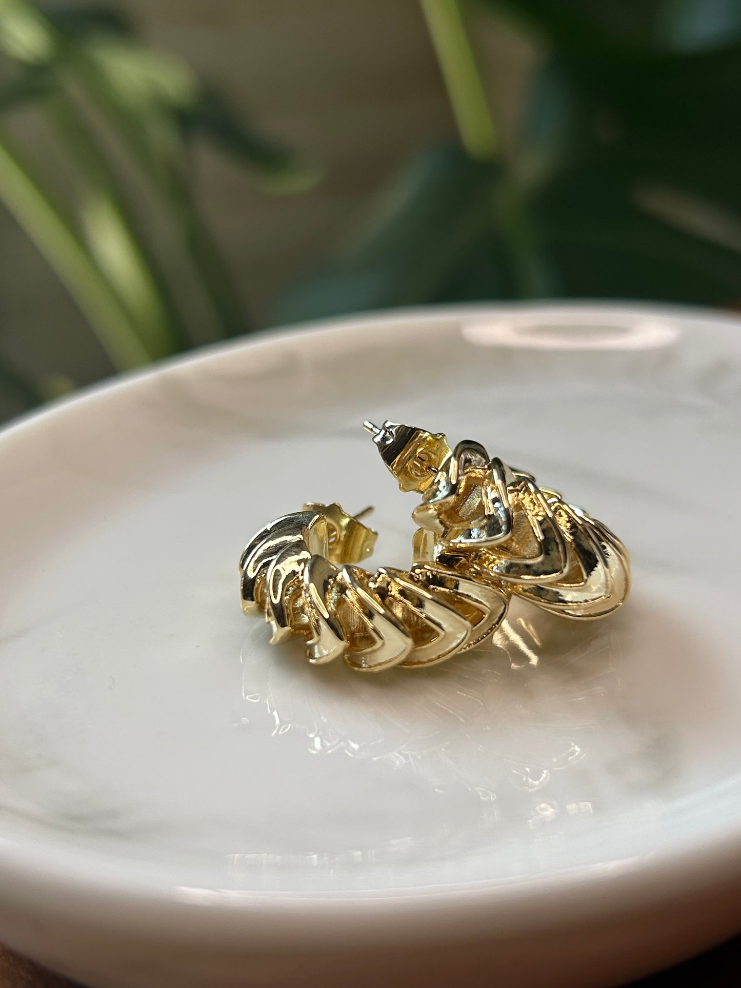 Aros Chunky Caracol dorado