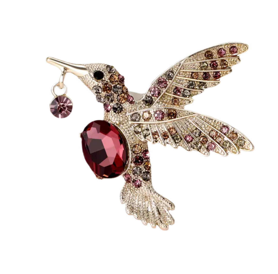 Prendedor Colibrí ámbar