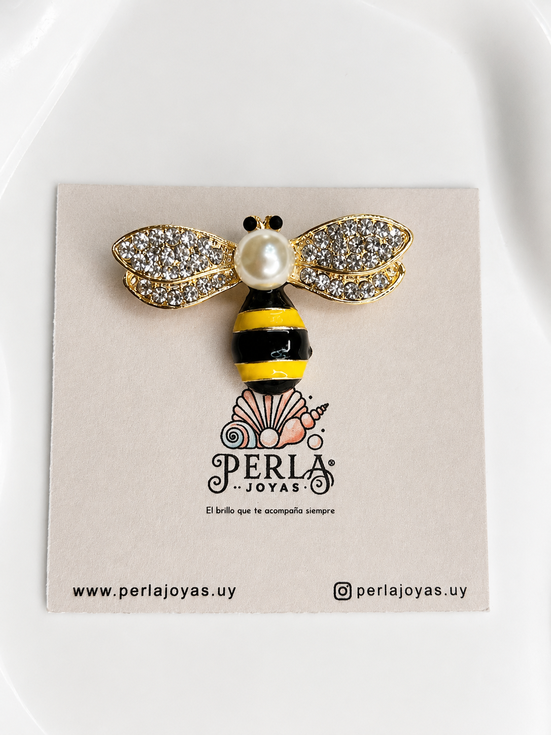 Prendedor Abeja Perla
