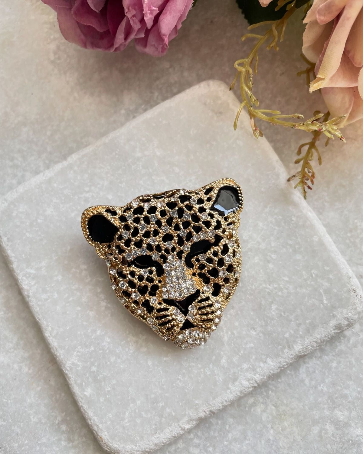 Prendedor leopardo Oro