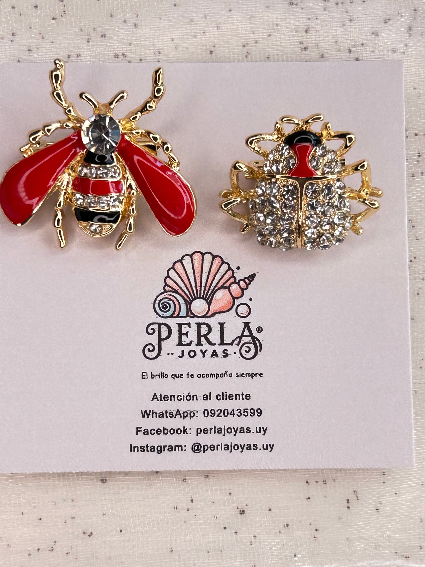 Prendedores dúo +brillo