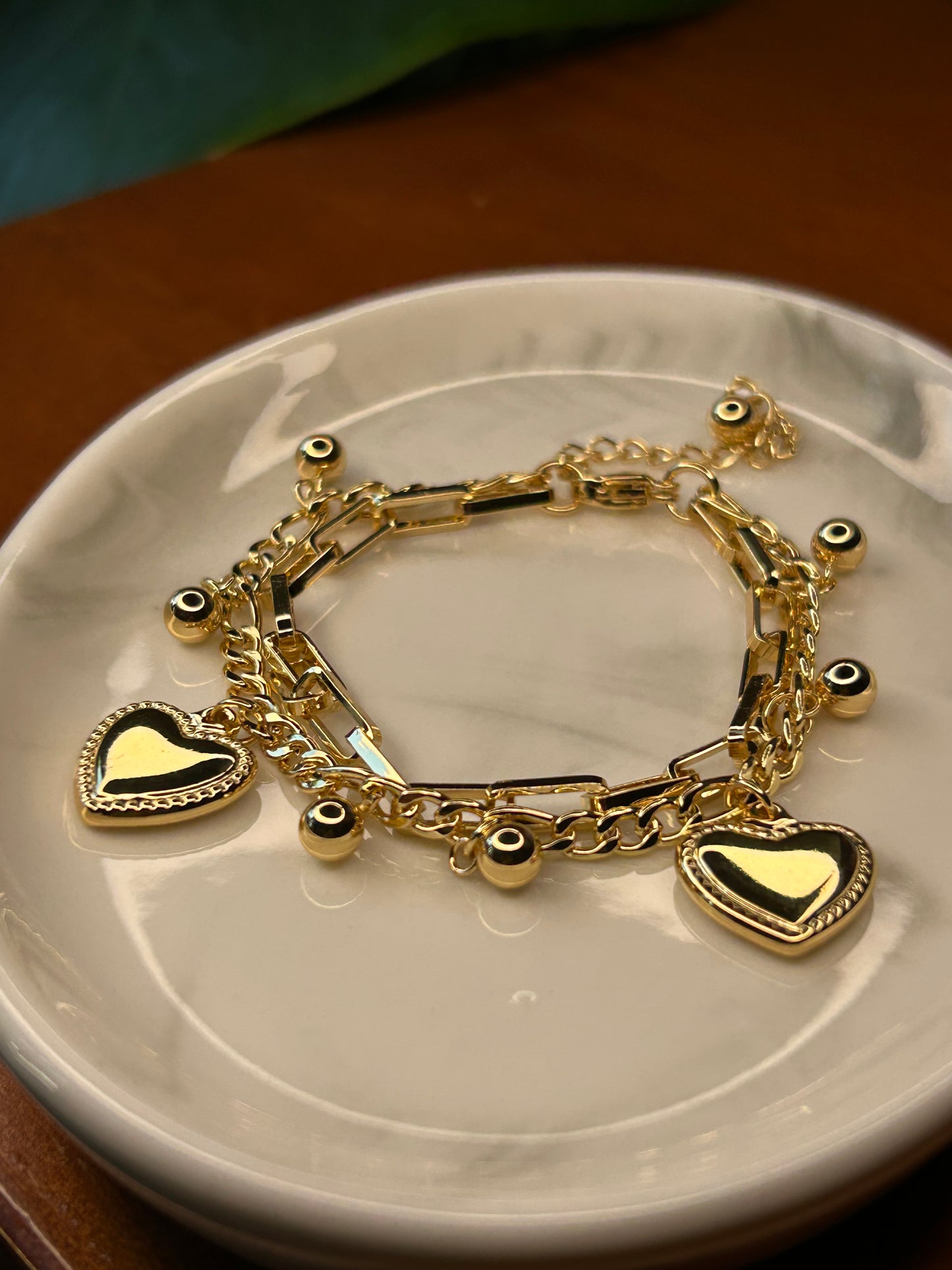 Pulsera Chunky corazones