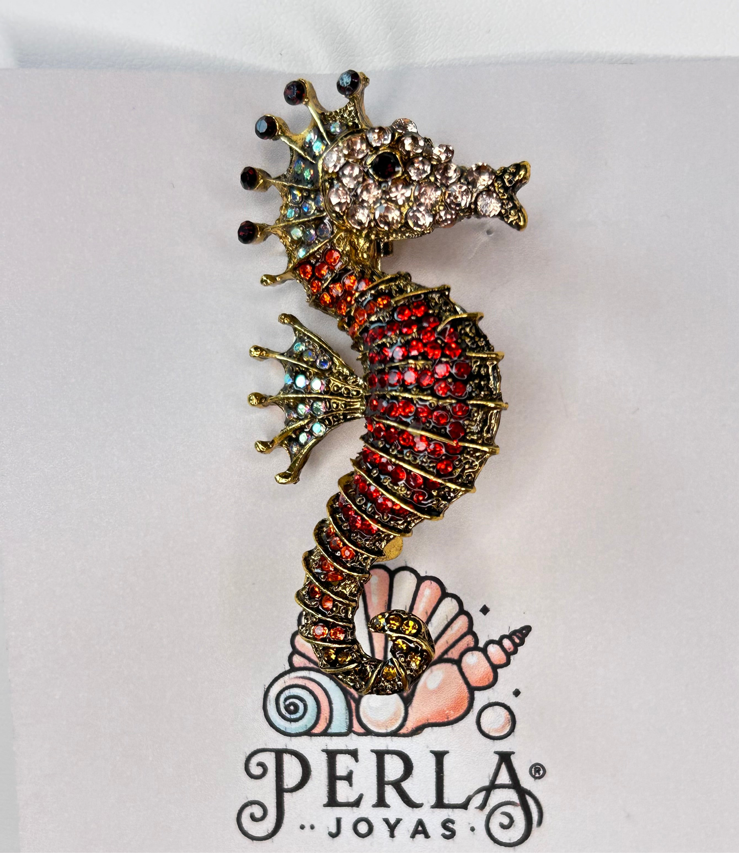 Prendedor caballito de mar red