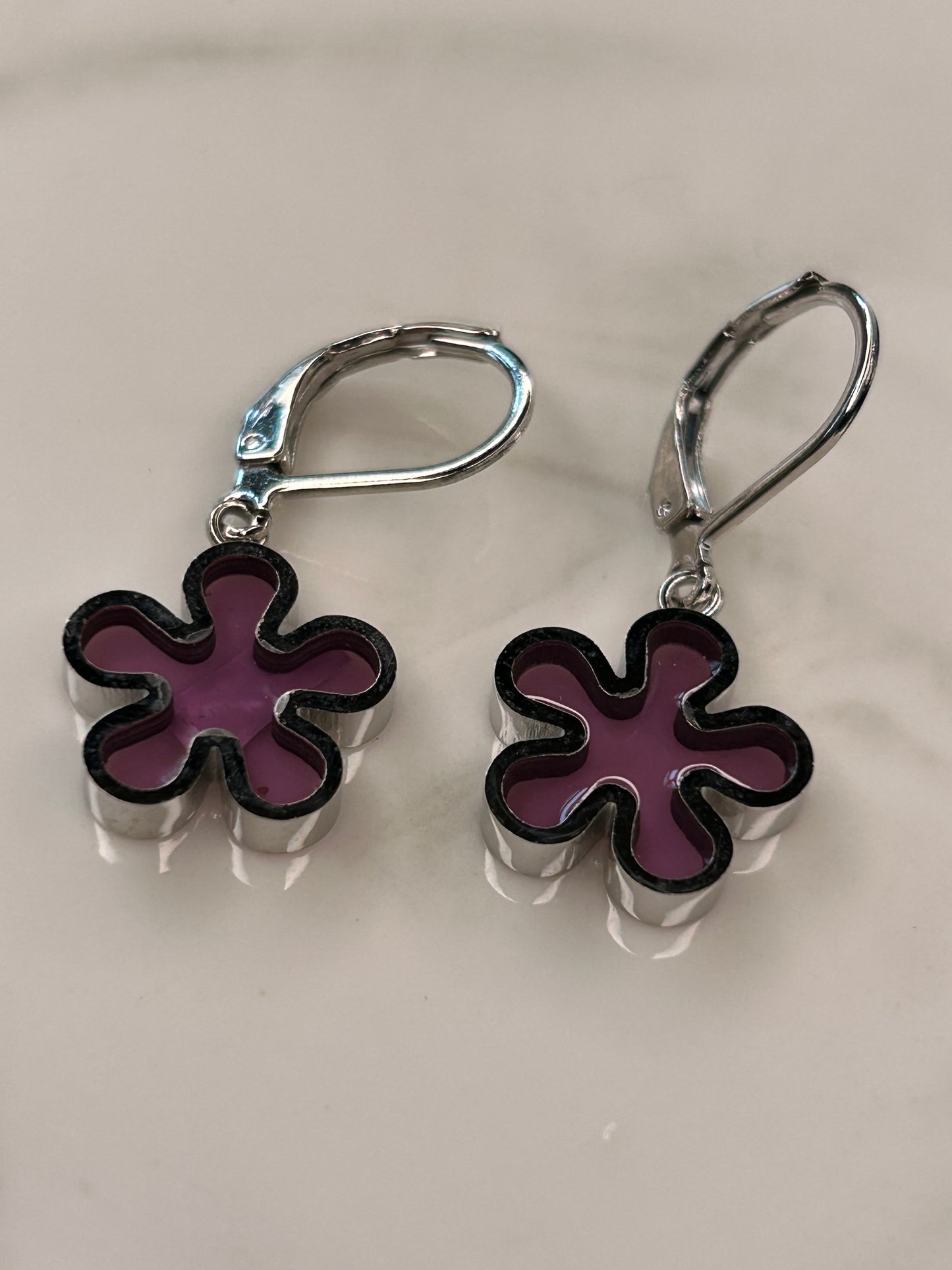 Aros flor lila