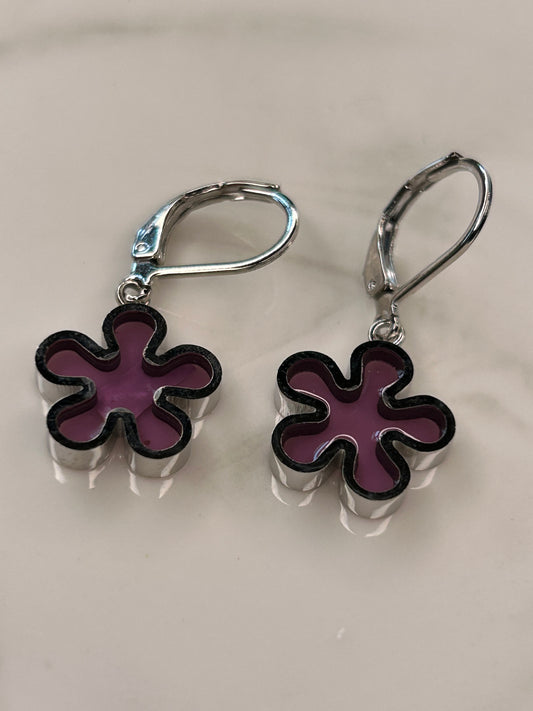 Aros flor lila