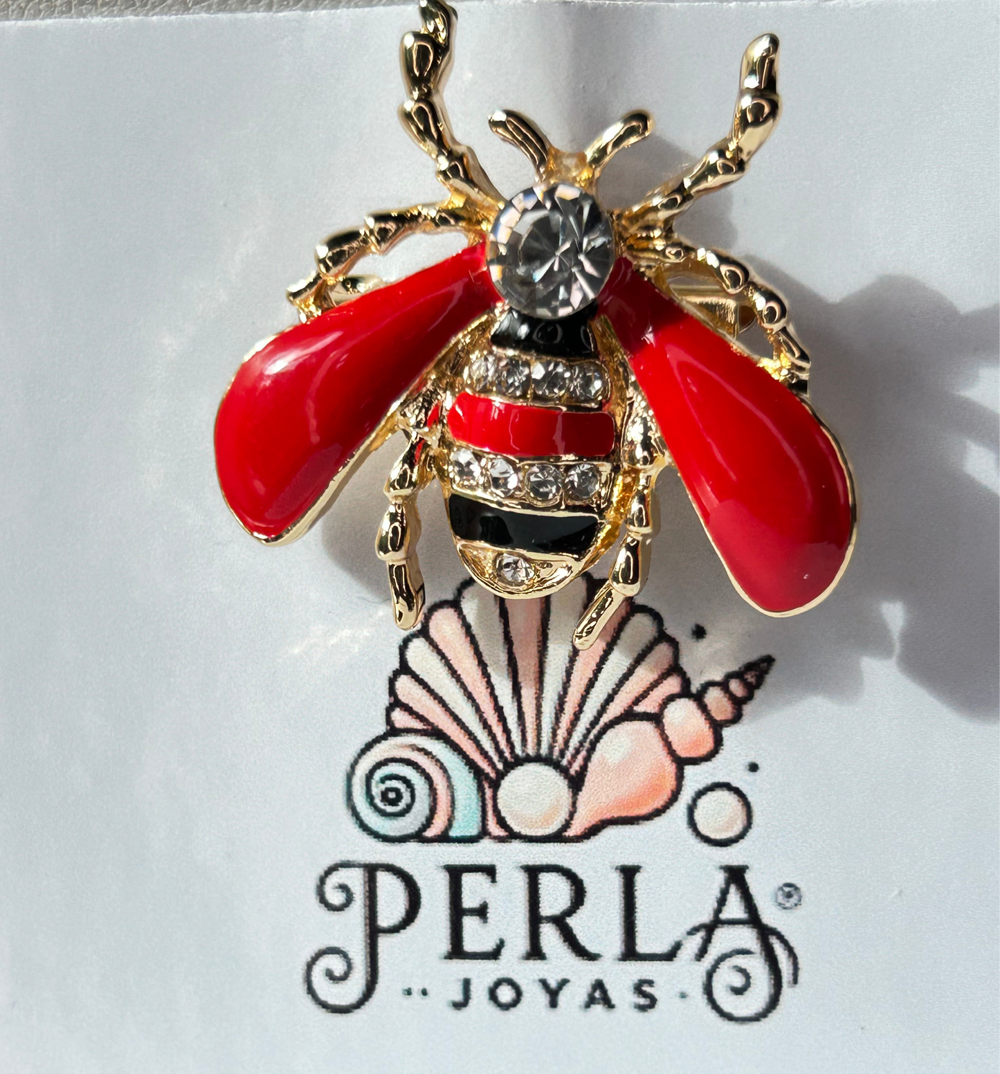 Prendedor avispa red