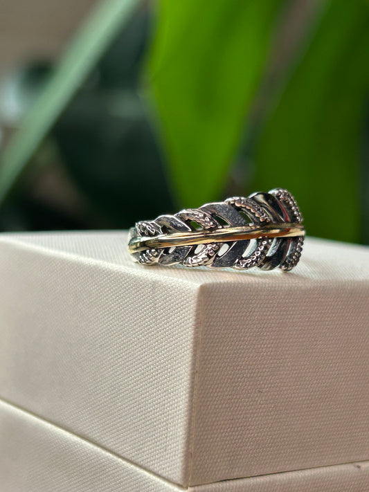 Anillo hoja grande