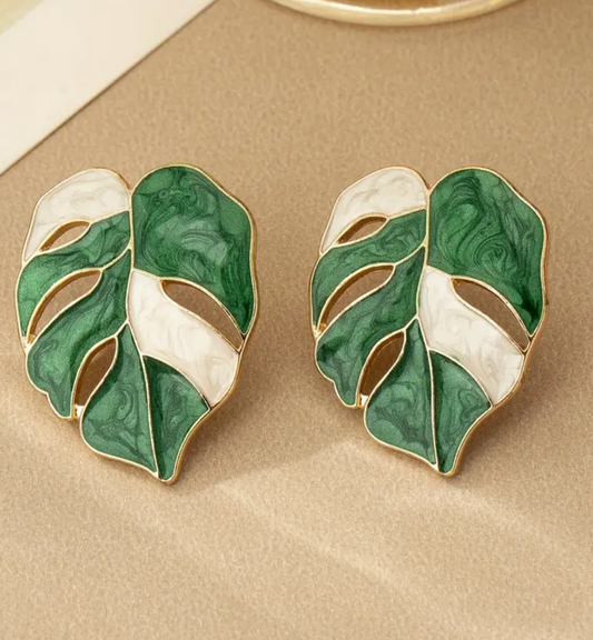 Caravanas Hojas green