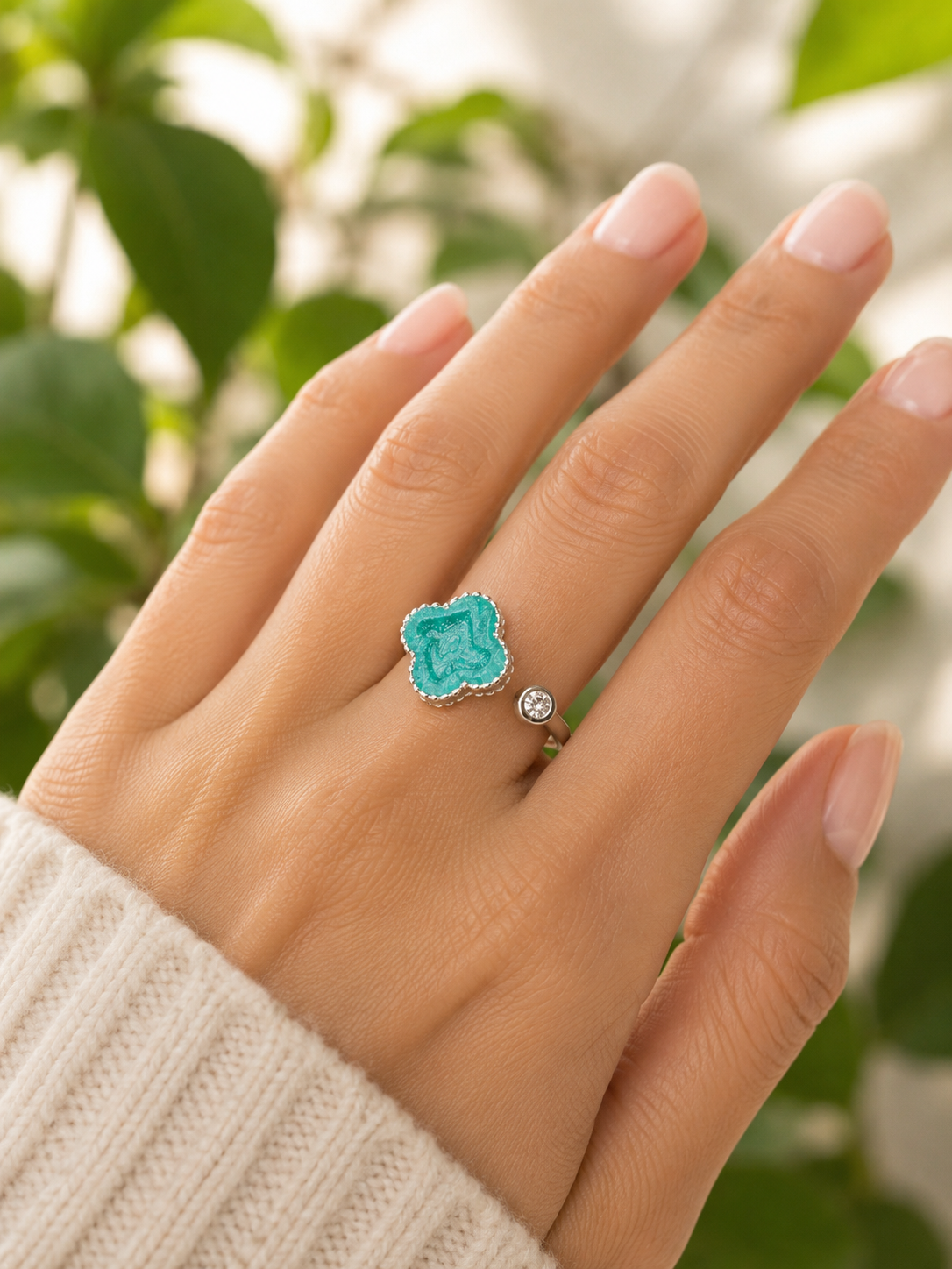Anillo Aqua Clover