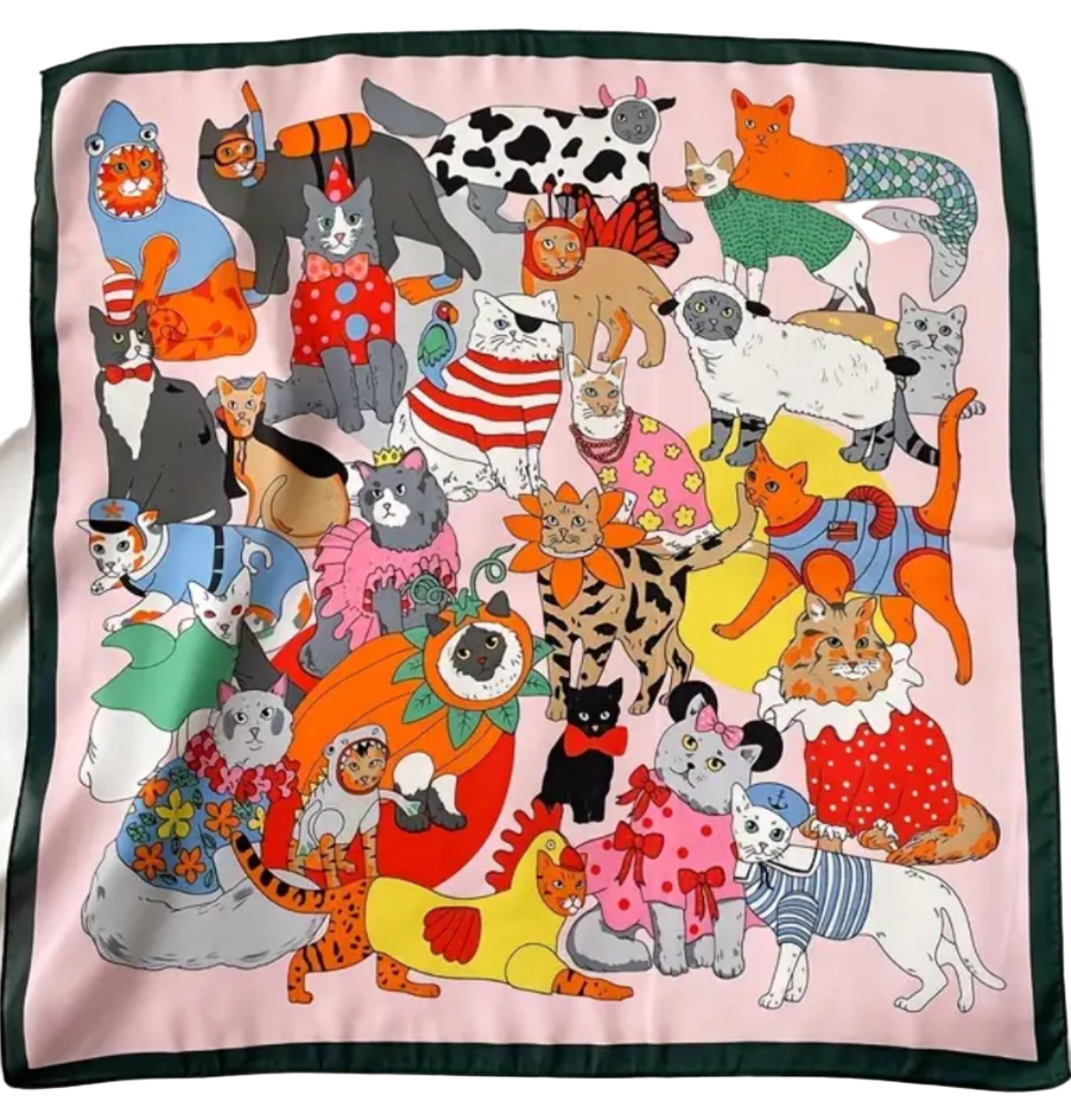 Pañuelo Satinado Gatos Locos