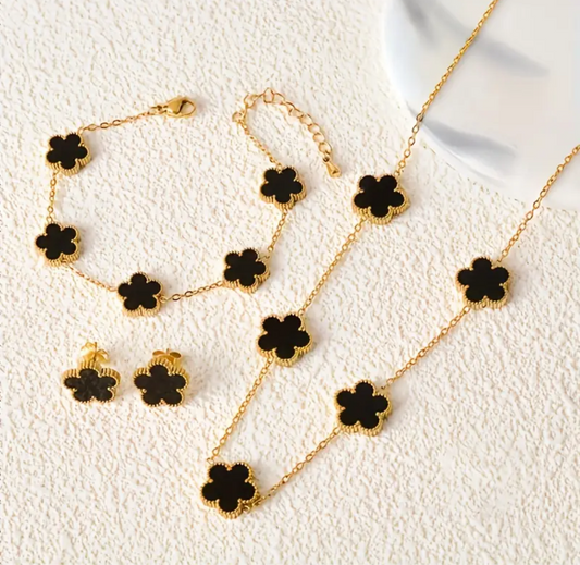 Conjunto flor negra