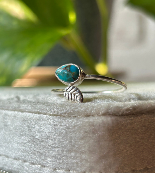 Anillo semi ajustable turquesa
