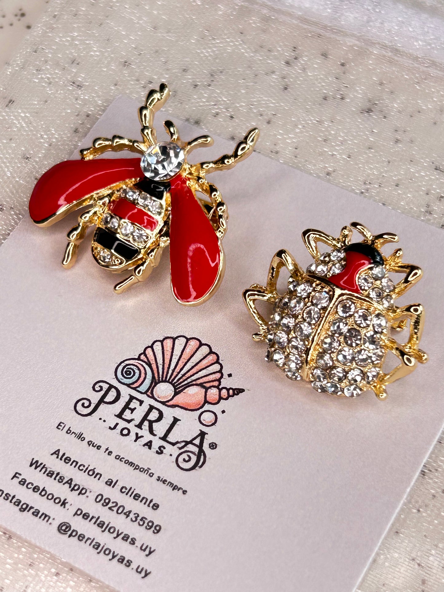 Prendedores dúo +brillo