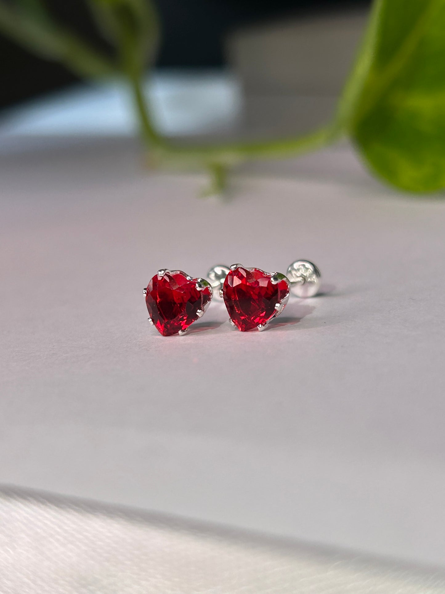 Caravanas corazón rojo