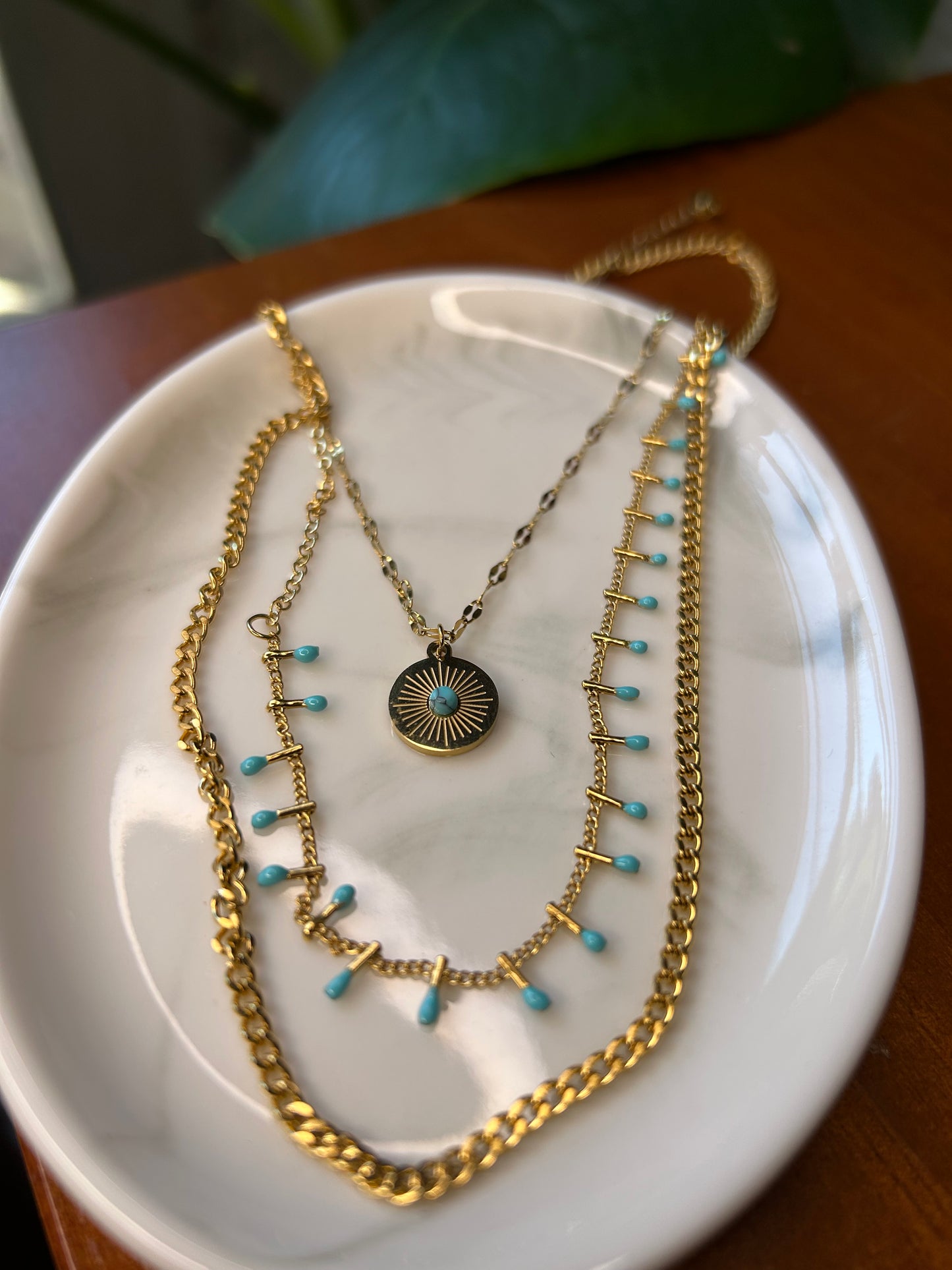 Conjunto triple cadena con dije