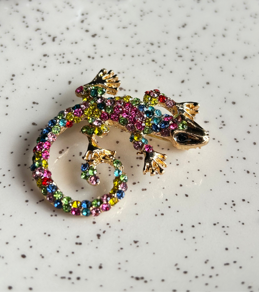 Prendedor iguana multicolor